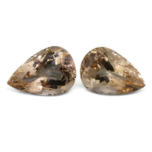 10.07 ct Pear Morganite Pair - Skyjems Wholesale Gemstones