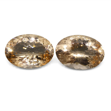 10.25 ct Oval Morganite Pair - Skyjems Wholesale Gemstones