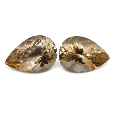 7.76 ct Pear Morganite Pair - Skyjems Wholesale Gemstones