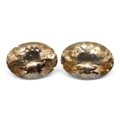 10.98 ct Oval Morganite Pair - Skyjems Wholesale Gemstones