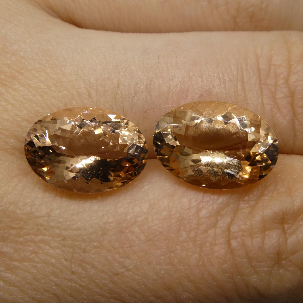 10.98 ct Oval Morganite Pair - Skyjems Wholesale Gemstones