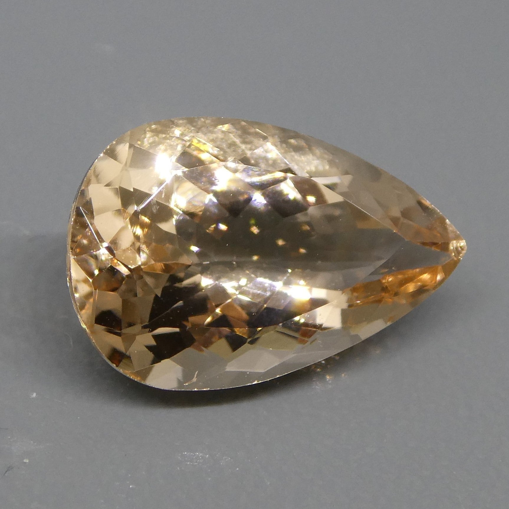 SkyJems 3.65ct Pear Morganite from Brazil - Orangy Pink Beryl Gemstone, Mixed Cut Single Stone