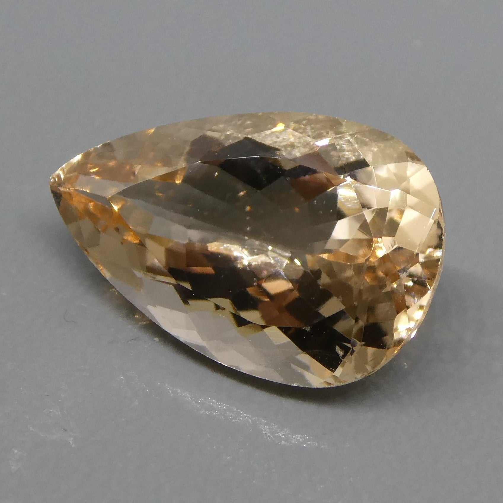 SkyJems 3.65ct Pear Morganite from Brazil - Orangy Pink Beryl Gemstone with Mixed Cut