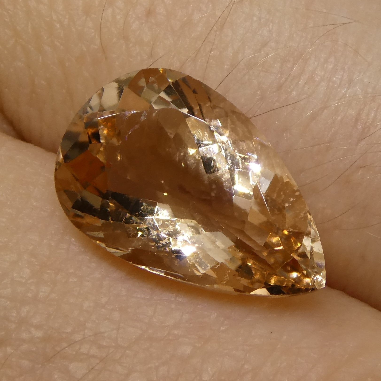 SkyJems 3.65ct Pear Morganite from Brazil - Orangy Pink Beryl Gemstone, Mixed Cut Single Stone