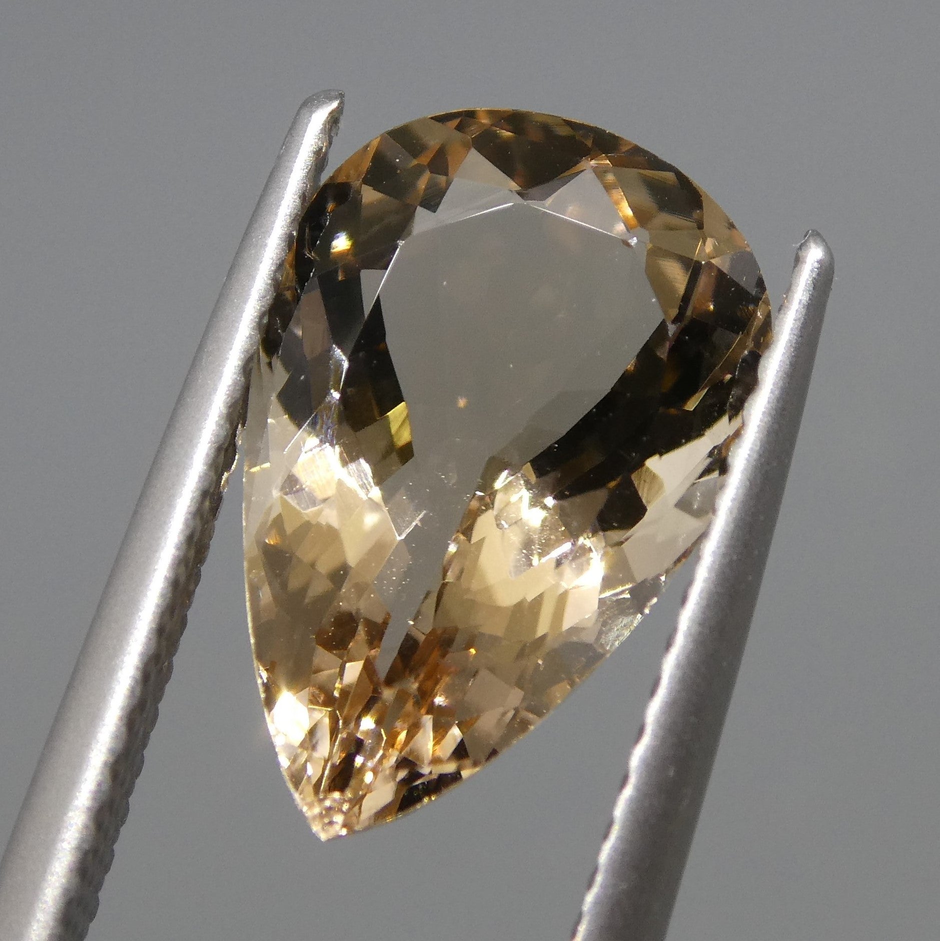 SkyJems 3.65ct Pear Morganite from Brazil - Orangy Pink Beryl Gemstone, Mixed Cut Single Stone