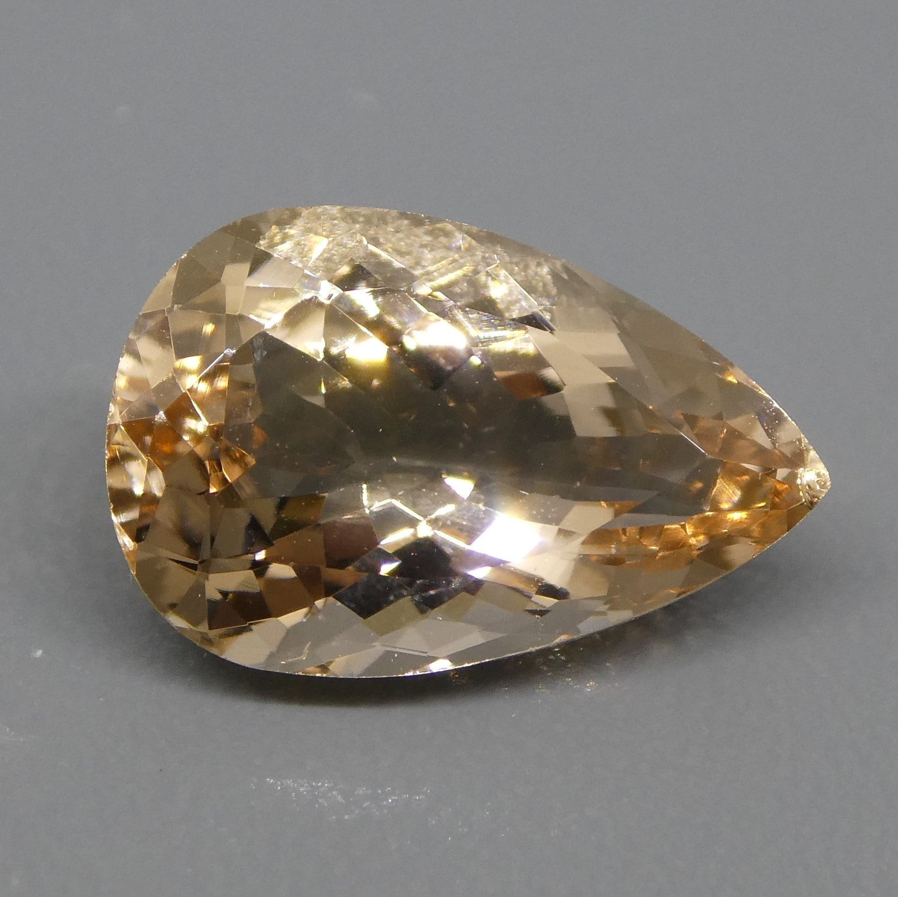 SkyJems 3.65ct Pear Morganite from Brazil - Orangy Pink Beryl Gemstone with Mixed Cut