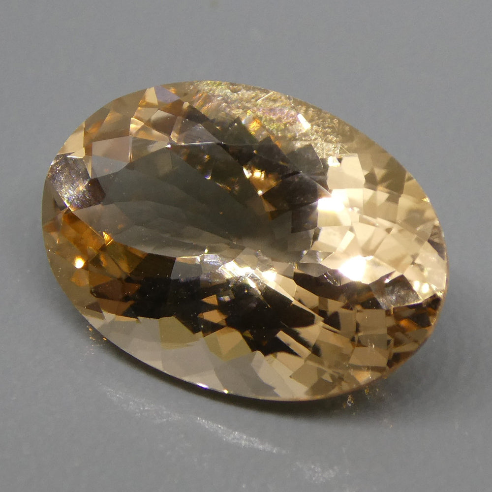 SkyJems 4.80ct Oval Morganite from Brazil - Orangy Pink Beryl Gemstone with Mixed Cut, Vibrant Color