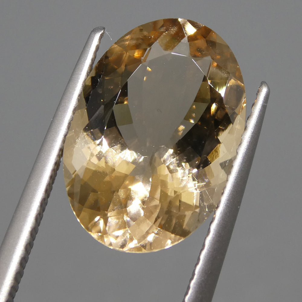 SkyJems 4.80ct Oval Morganite from Brazil - Orangy Pink Beryl Gemstone, Mixed Cut Single Stone