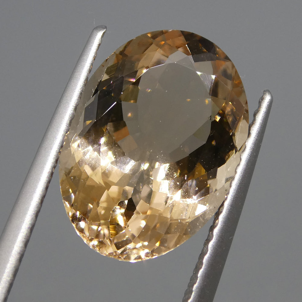 5.20ct Brazilian Orangy Pink Oval Morganite Mixed Cut Gemstone from SkyJems Canadian Gem Specialists