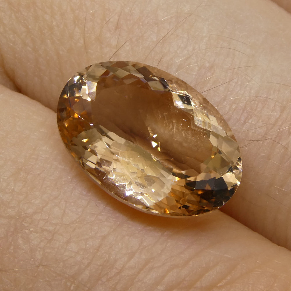 SkyJems 5.20ct Oval Morganite from Brazil - Orangy Pink Beryl Gemstone, Mixed Cut Single Stone