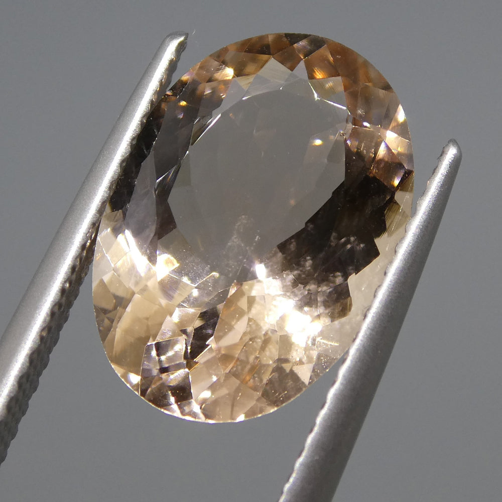4.70ct Oval Morganite from Brazil - Orangy Pink Beryl Gemstone by SkyJems Canadian Gem Experts