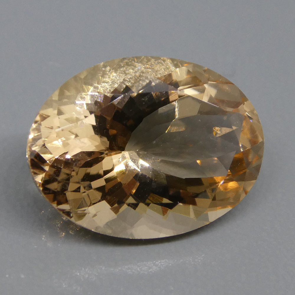 5.08ct Oval Morganite from Brazil, orangy-pink beryl gemstone, Mixed Cut single stone by SkyJems Canadian gem experts