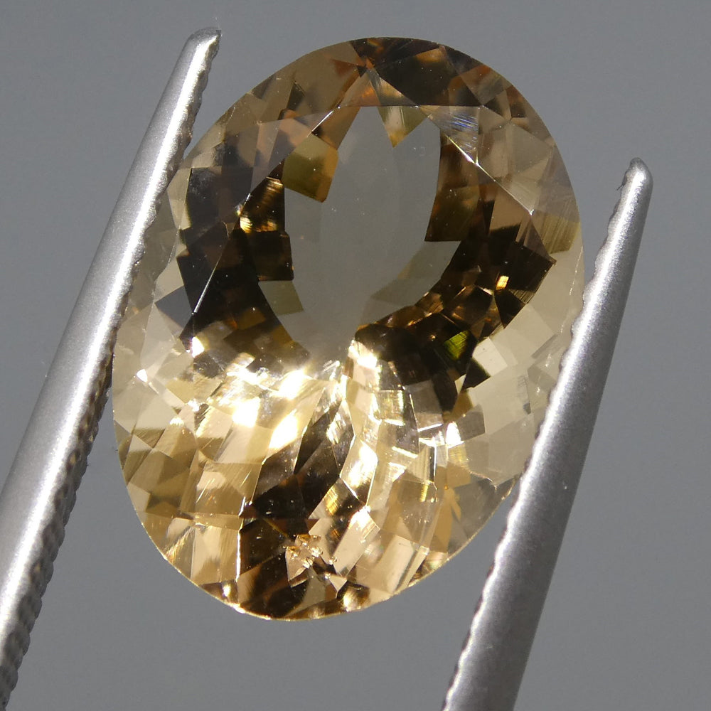 SkyJems 5.08ct Oval Morganite from Brazil - Orangy Pink Beryl Gemstone, Mixed Cut Single Stone
