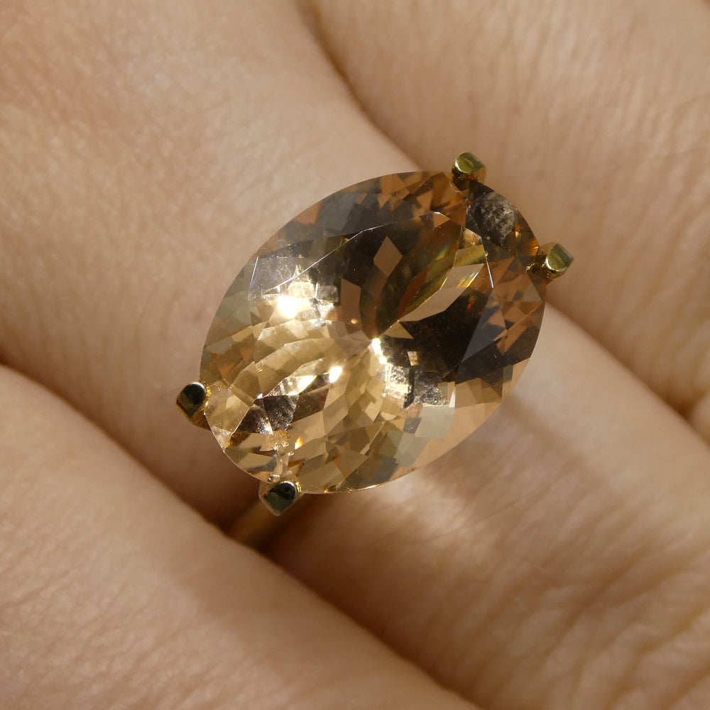 SkyJems 5.08ct Oval Morganite from Brazil - Orangy Pink Beryl Gemstone, Mixed Cut Single Stone