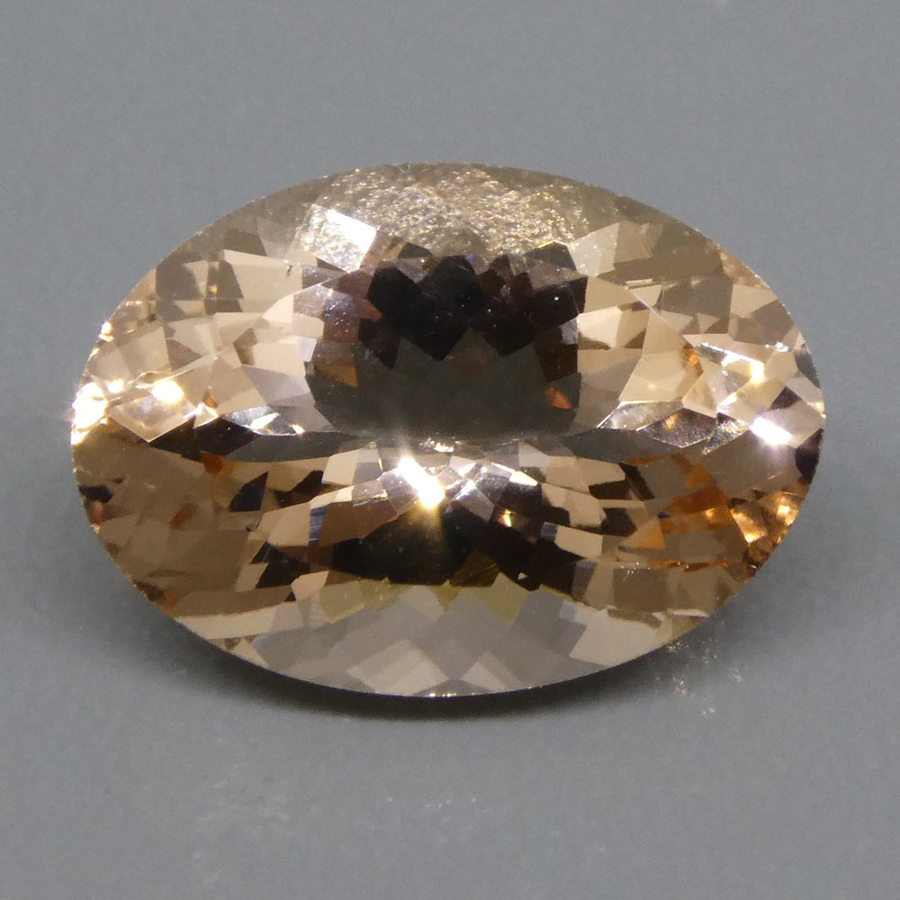 SkyJems 5ct Oval Morganite from Brazil: Orangy Pink Beryl Gemstone with Mixed Cut, Vibrant Color and Clarity