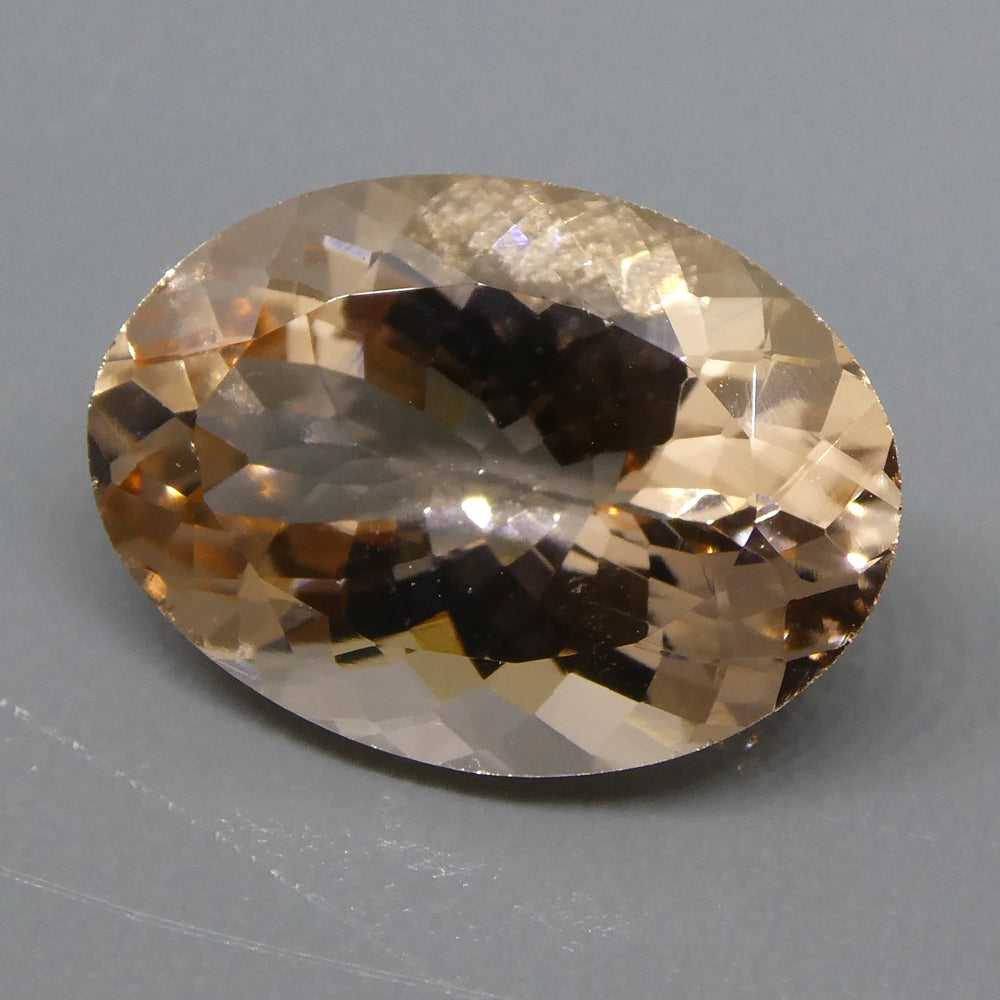 SkyJems 5ct Oval Morganite from Brazil: Orangy Pink Beryl Gemstone with Mixed Cut, Vibrant Collector's Gem