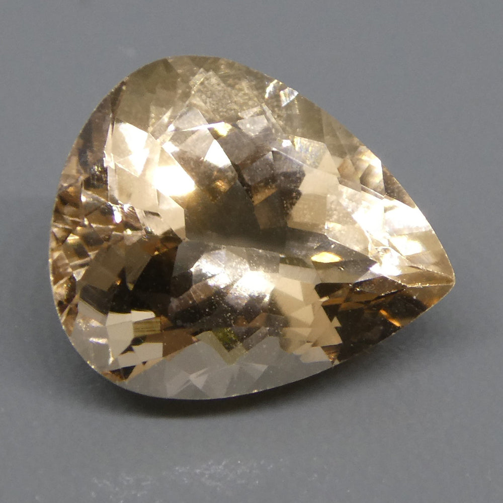 4.28ct Brazilian Pear Morganite in Orangy Pink, Mixed Cut Single Stone from SkyJems Gem Collection