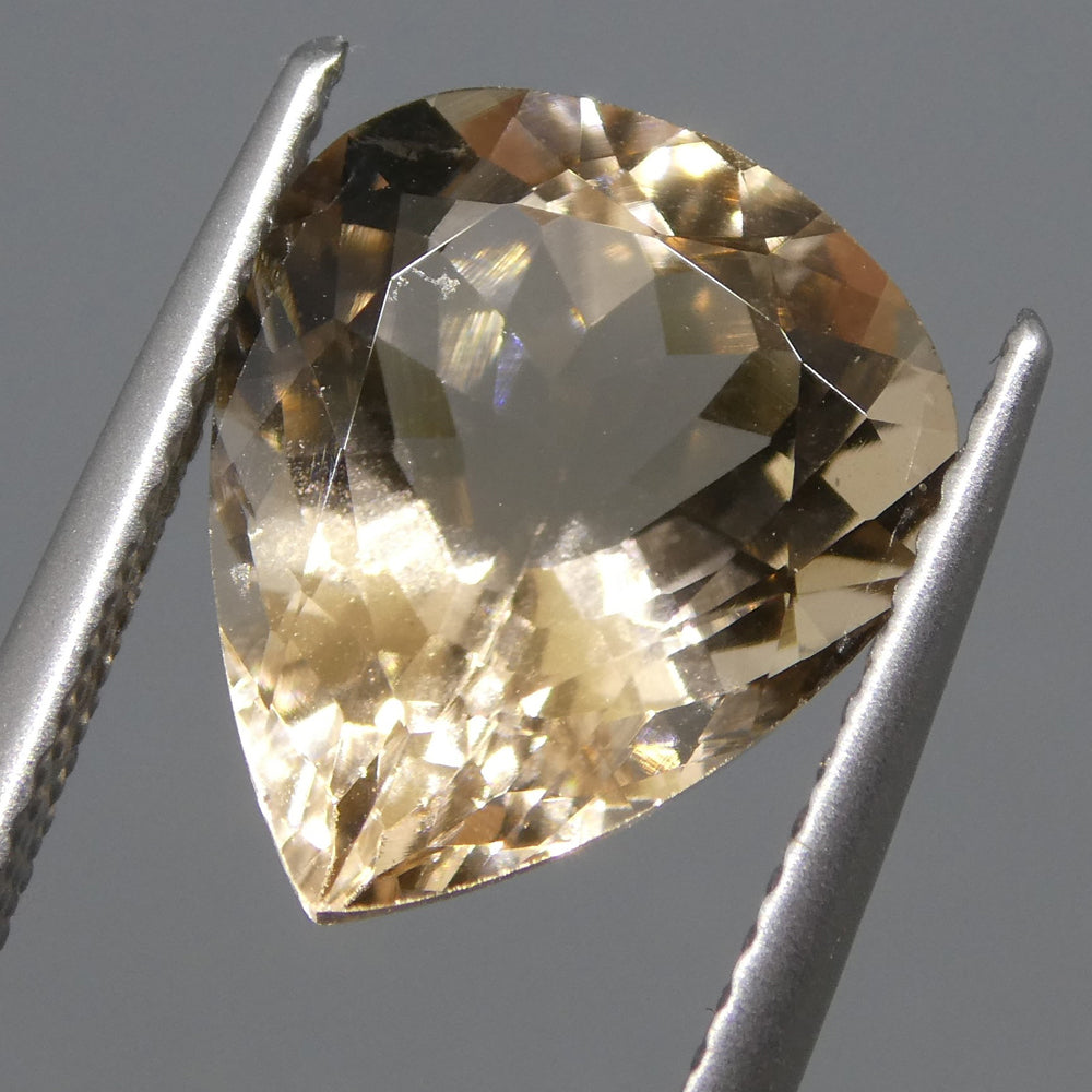4.28ct Brazilian Pear Morganite in Orangy Pink, Mixed Cut Single Stone from SkyJems Gem Collection