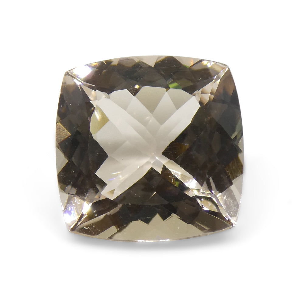 SkyJems 3.87ct Square Cushion Pink-Orange Morganite from Brazil, premium unheated beryl gemstone for fine jewelry