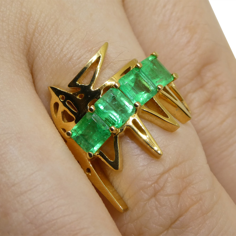Matt Crookshank X Skyjems, Colombian Emerald Ring set in 18k Yellow Gold - Skyjems Wholesale Gemstones