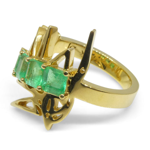 Matt Crookshank X Skyjems, Colombian Emerald Ring set in 18k Yellow Gold