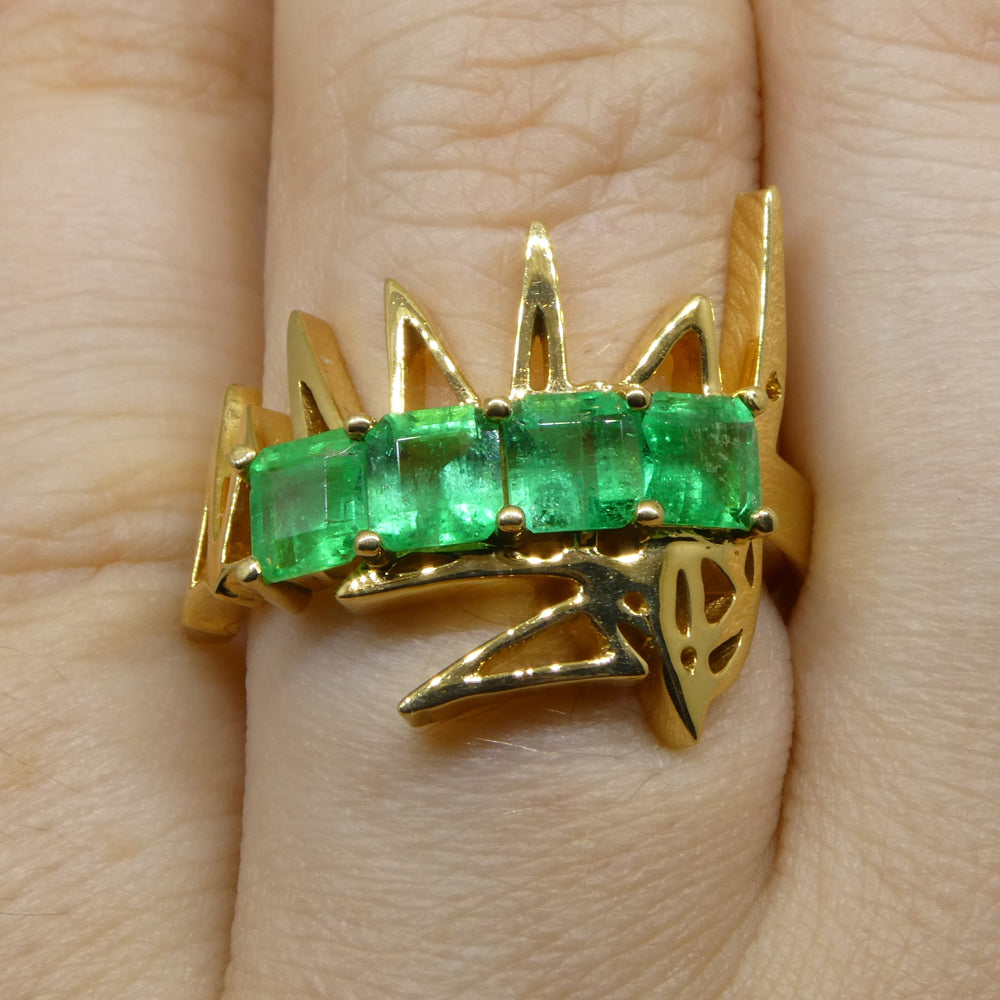 Matt Crookshank X Skyjems, Colombian Emerald Ring set in 18k Yellow Gold - Skyjems Wholesale Gemstones