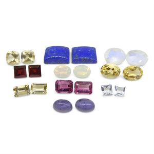 10 Pairs Gems for Manufacturing: Pink Tourmaline, Aquamarine, Opal and more! Wholesale Lot - Skyjems Wholesale Gemstones