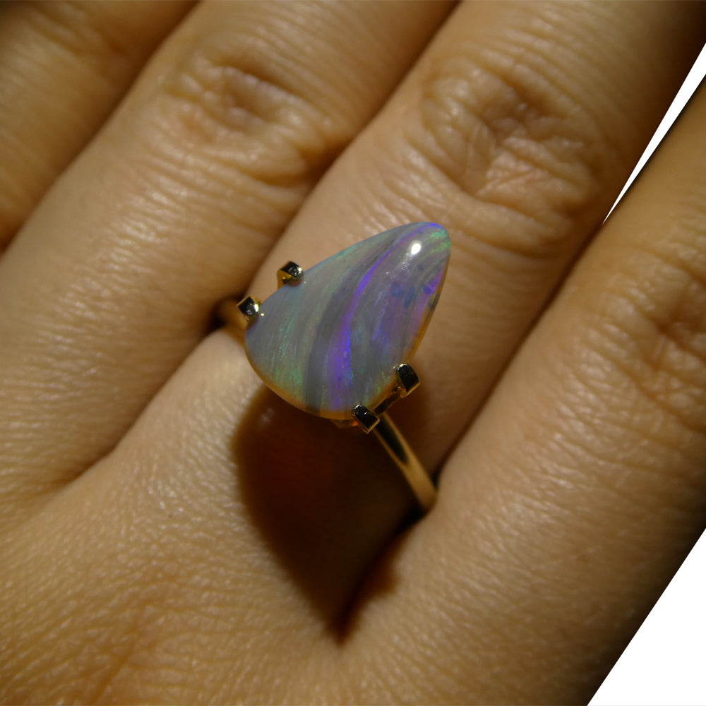 SkyJems 1.64ct Grey Freeform Cabochon Opal from Australia with Play of Color, natural gemstone