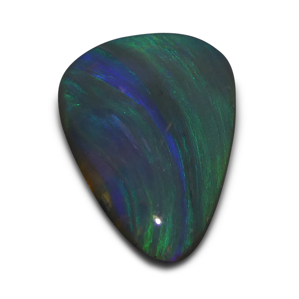 SkyJems 1.64ct Grey Australian Opal Cabochon with Vibrant Play of Color, Freeform Gemstone
