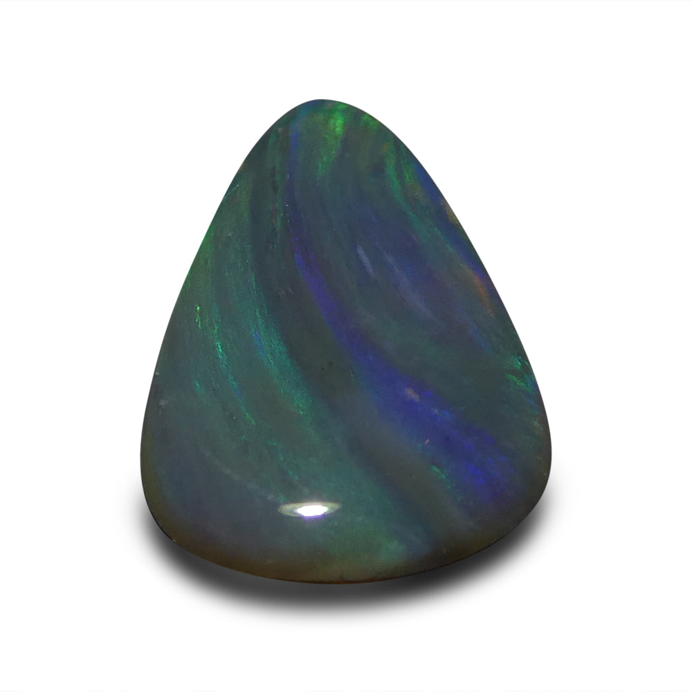 SkyJems 1.64ct Grey Australian Opal Cabochon with Vibrant Play of Color, Freeform Natural Gemstone