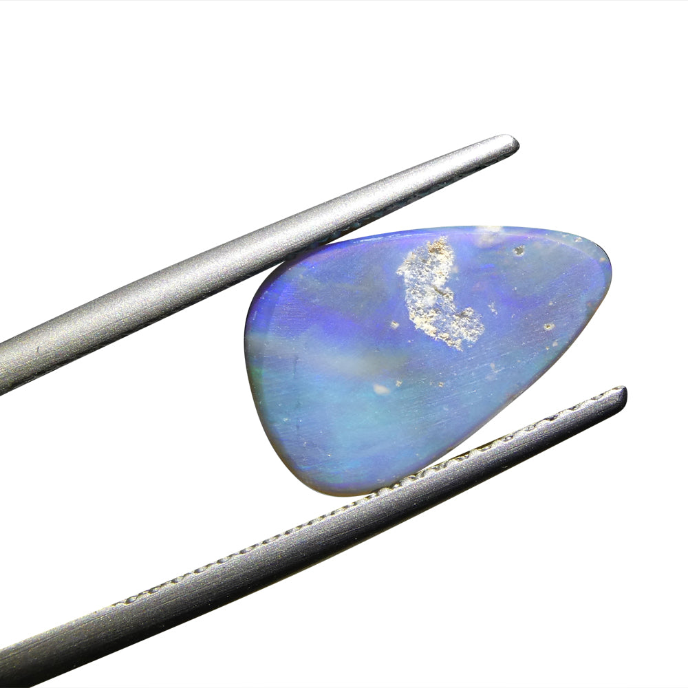 SkyJems 1.64ct Grey Australian Opal Cabochon with Vibrant Play of Color, Unique Freeform Cut