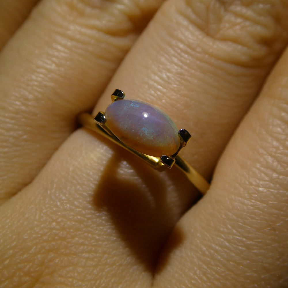 0.84ct Grey Australian Opal Cabochon with Play of Color by SkyJems, unique freeform gemstone