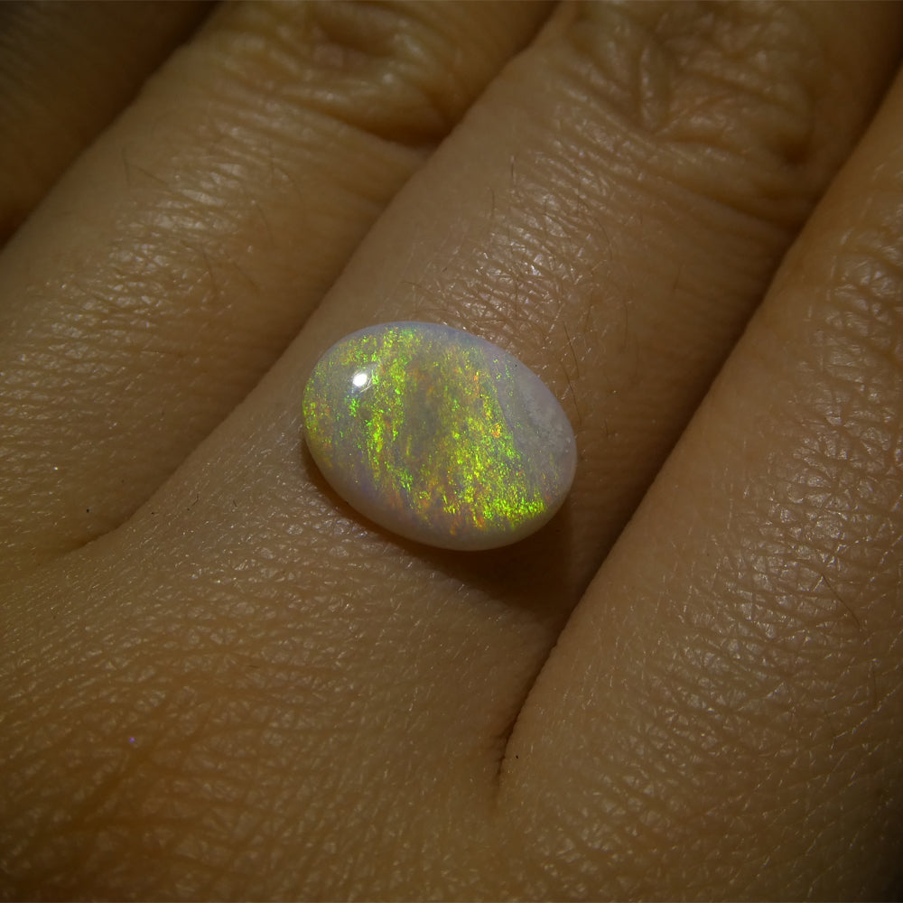 1.54ct Oval Cabochon White Opal from Australia - Skyjems Wholesale Gemstones