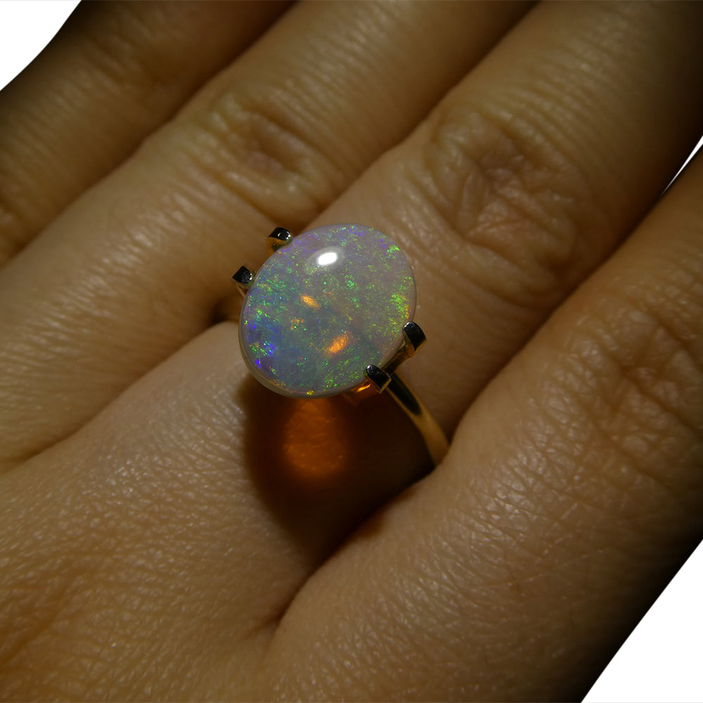 1.72ct Australian White Opal Cabochon with Vibrant Play of Color from SkyJems Gemstones
