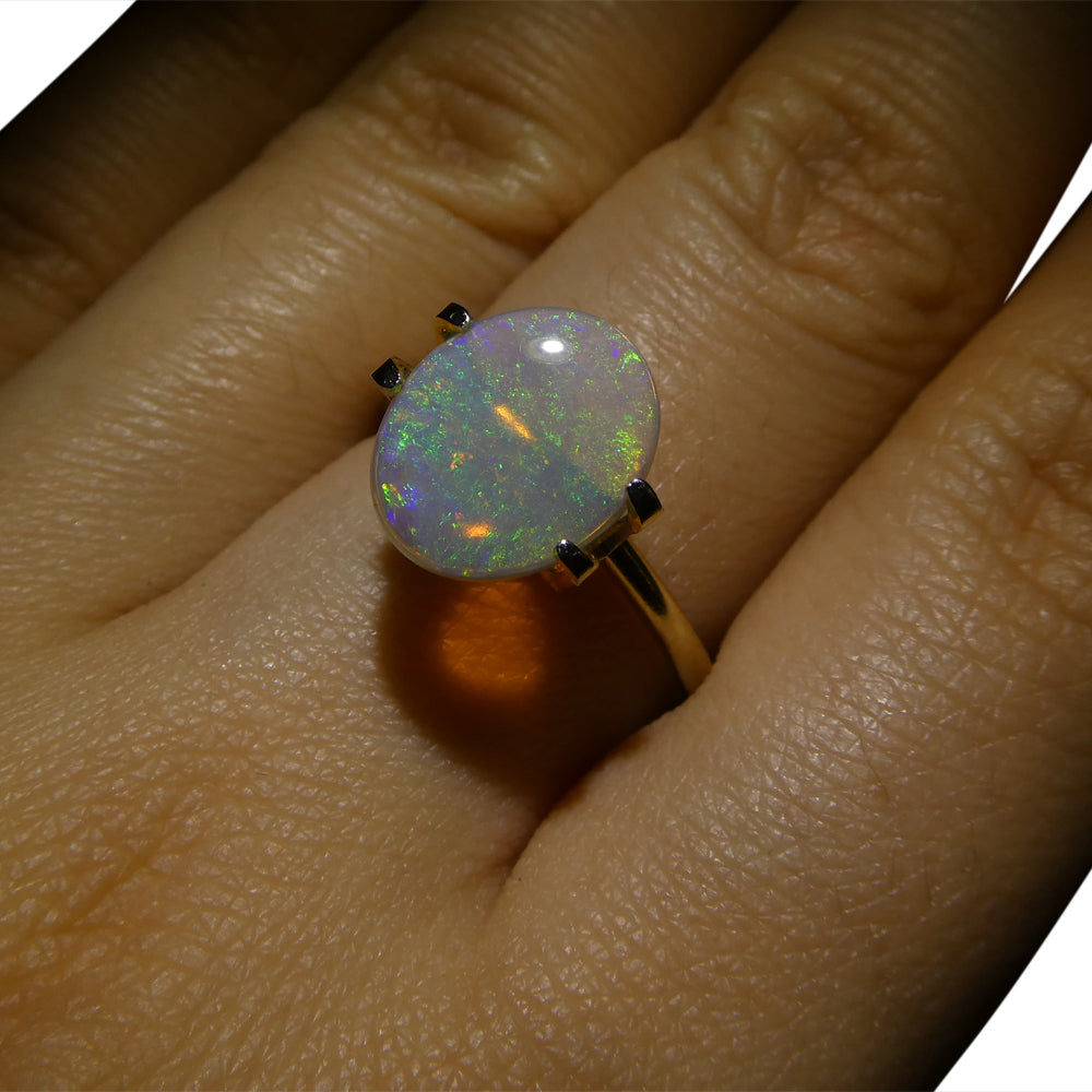 1.72ct Australian White Opal Cabochon with Vibrant Play of Color from SkyJems Gemstones