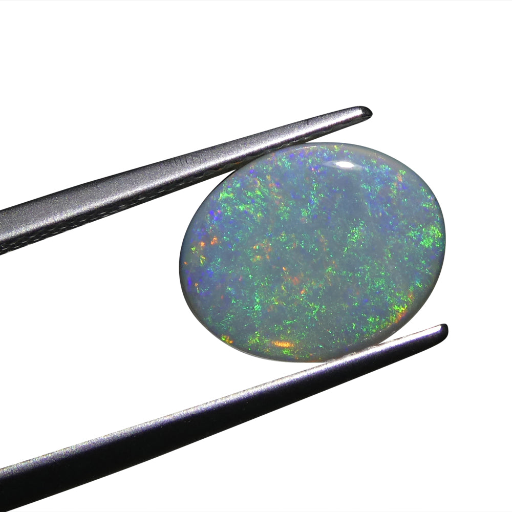 1.72ct Australian White Opal Cabochon with Vibrant Play of Color from SkyJems Gemstone Collection