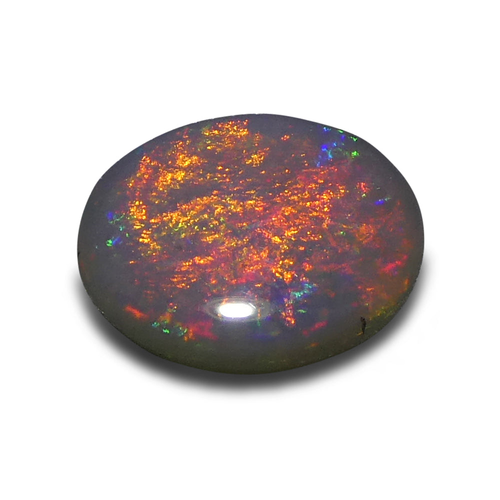 1.08ct Grey Australian Opal Cabochon with Play of Color by SkyJems - Rare Oval Gemstone from Down Under