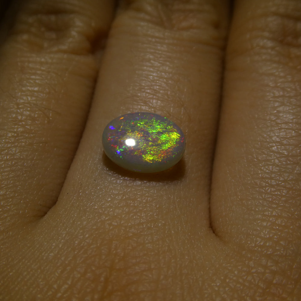 1.08ct Grey Australian Opal Cabochon with Play of Color by SkyJems - Rare Oval Gemstone