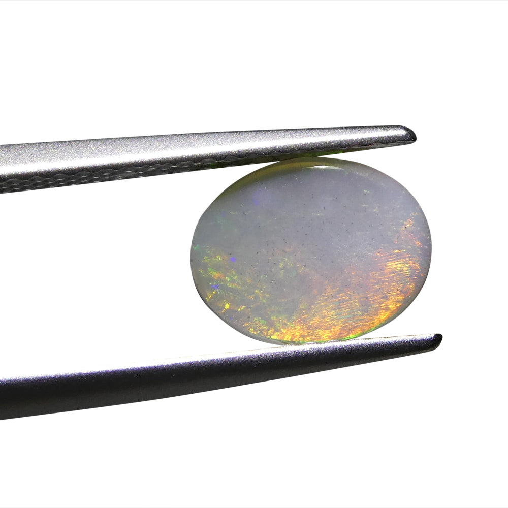 1.08ct Grey Australian Opal Cabochon with Play of Color by SkyJems, premium oval gemstone for jewelry design