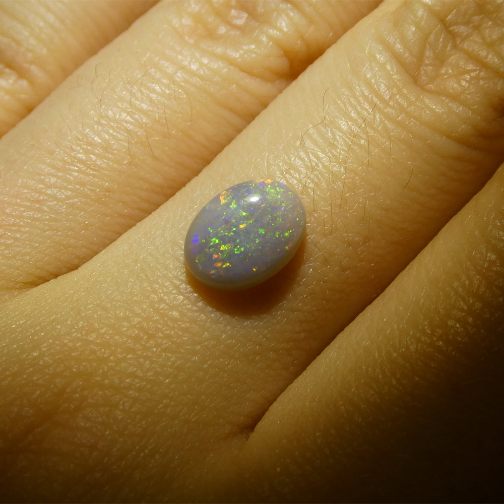 1.03ct Grey Australian Opal Cabochon with Play of Color by SkyJems, premium oval gemstone from classic Canadian gem collectio