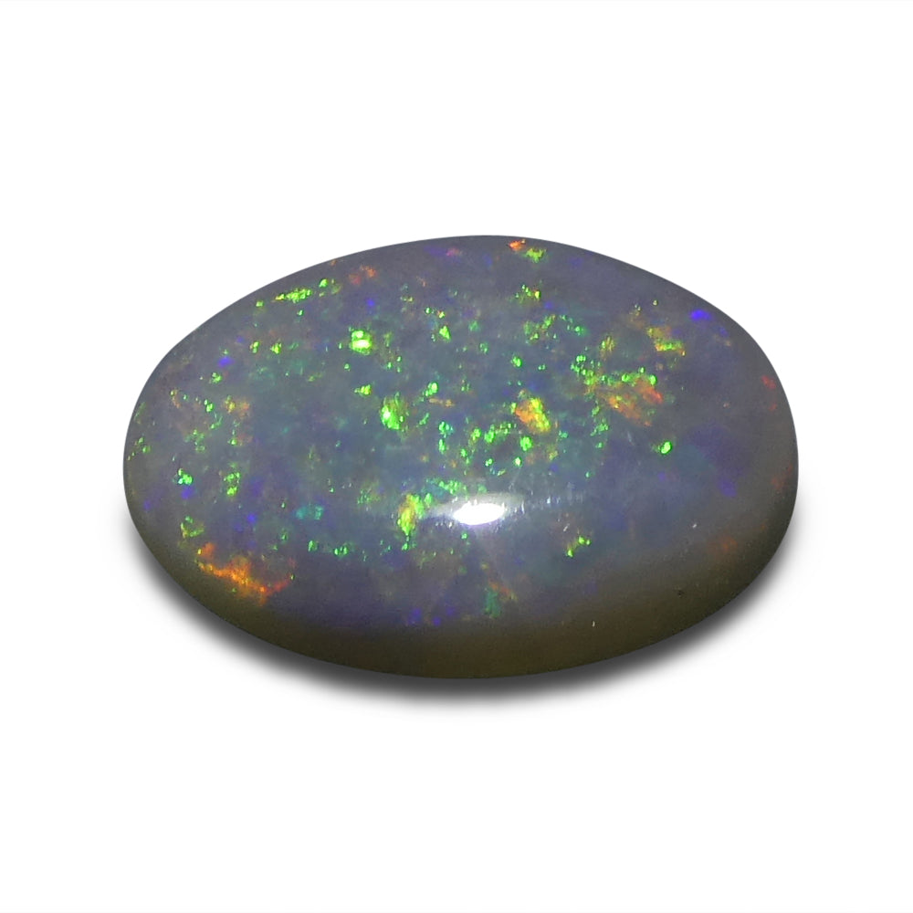 1.03ct Grey Australian Opal Cabochon with Play of Color by SkyJems, premium oval gemstone from Down Under