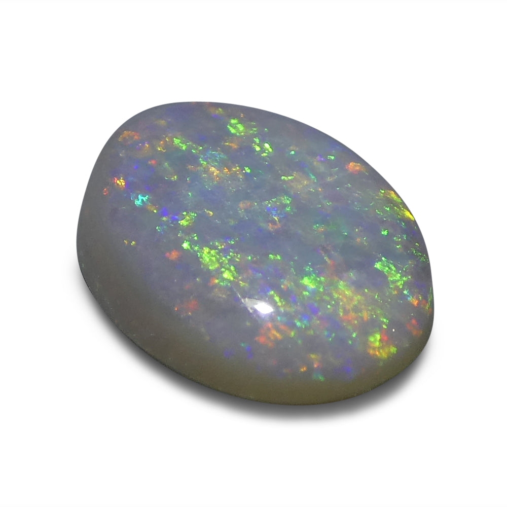 1.03ct Grey Oval Cabochon Opal from Australia with Play of Color, premium gemstone by SkyJems Canadian gem experts