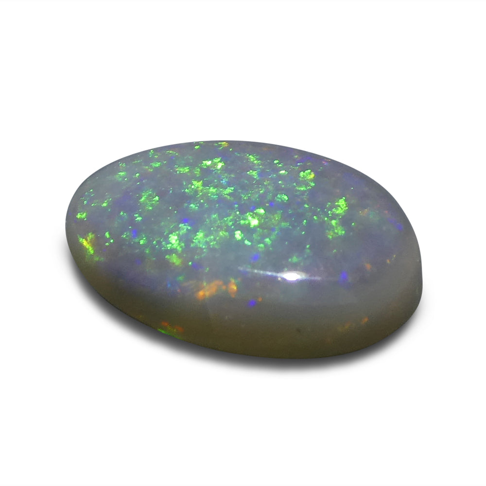 1.03ct Grey Oval Cabochon Opal from Australia with Play of Color, premium gemstone by SkyJems Canadian gem experts