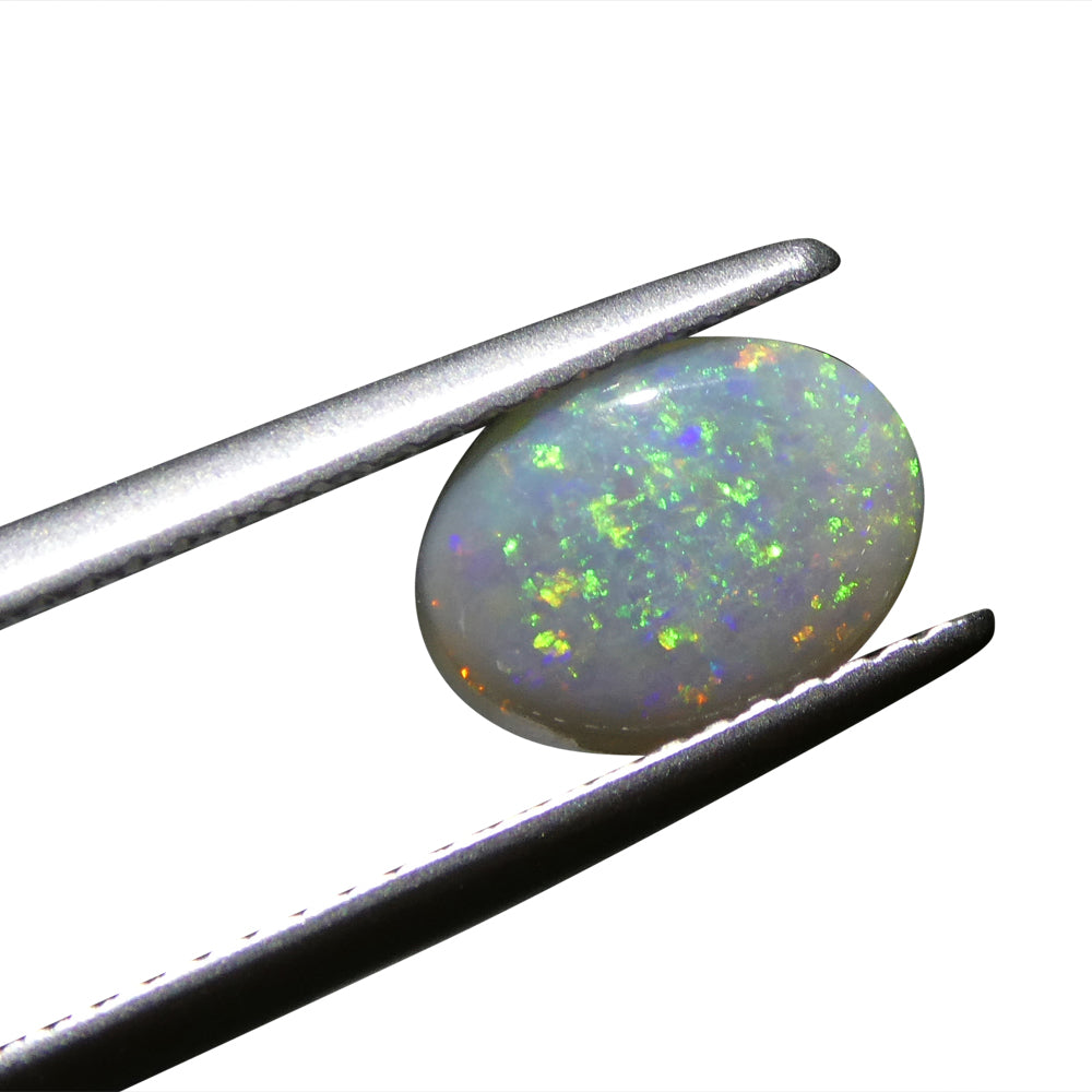 1.03ct Grey Australian Opal Cabochon with Play of Color by SkyJems, premium oval gemstone from Down Under