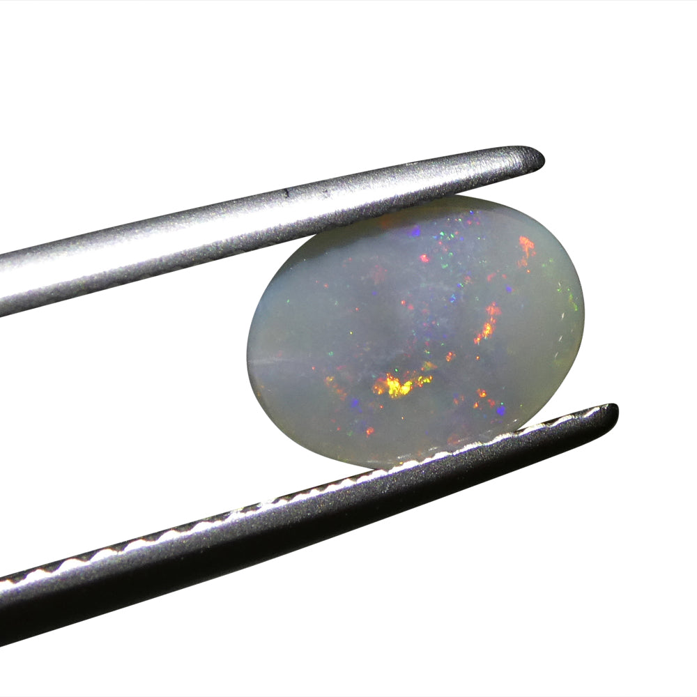 1.03ct Grey Australian Opal Cabochon with Play of Color by SkyJems, premium oval gemstone from Down Under