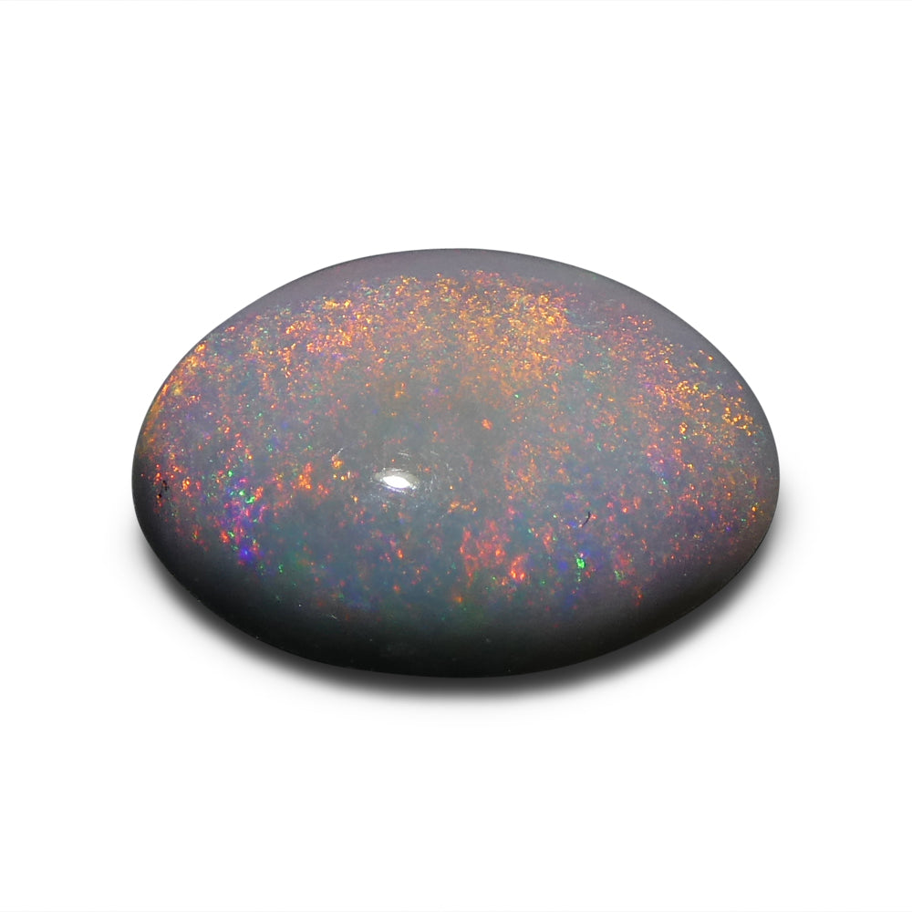 1.06ct Grey Australian Opal Cabochon with Play of Color by SkyJems, premium oval gemstone for collectors and jewelry design