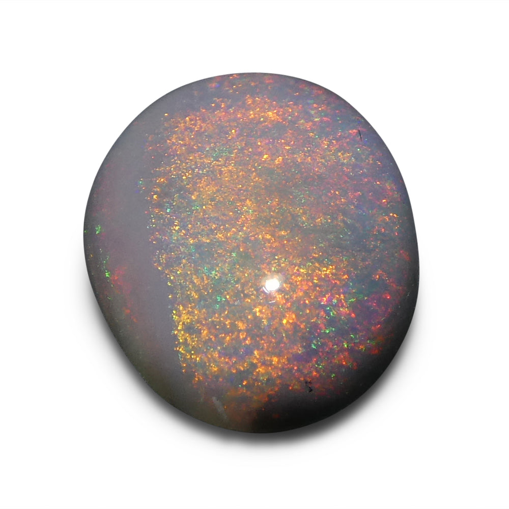1.06ct Grey Australian Opal Cabochon with Play of Color by SkyJems, premium oval gemstone for collectors and jewelry design