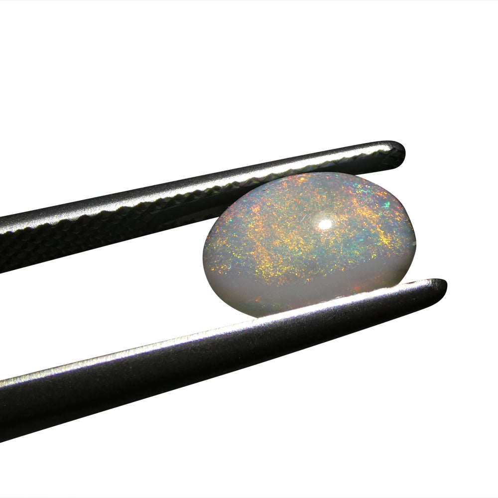 SkyJems 1.06ct Grey Oval Cabochon Opal from Australia with Play of Color, premium gemstone collection