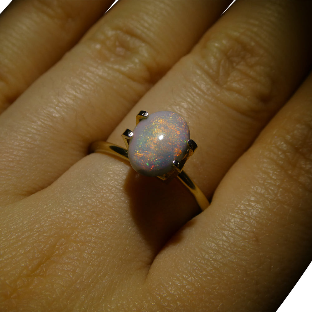1.06ct Grey Oval Cabochon Opal from Australia with Play of Color, premium gemstone by SkyJems Canadian gem experts