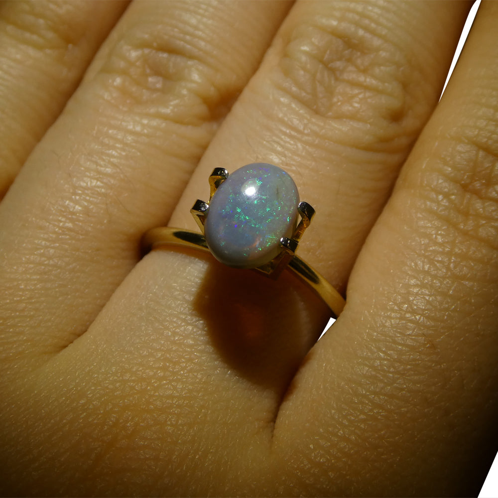 1.28ct Grey Australian Opal Cabochon with Play of Color from SkyJems Gemstones Canada